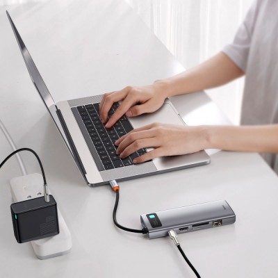 USB-Хаб Baseus Metal Gleam Series 9-in-1 Type-C CAHUB-CU0G