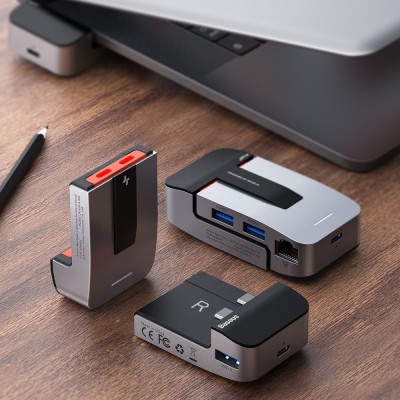 USB-Хаб Baseus Multifunctional Armor Age Type-C Bracket Gray