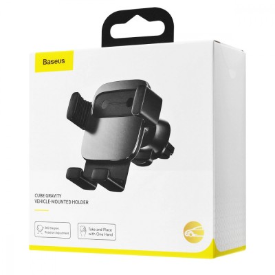 Автомобільний тримач Baseus Cube Gravity Vehicle Mounted (SUYL-FK01) Black Автомобільний тримач Baseus Cube Gravity Vehicle Mounted (SUYL-FK01) Black