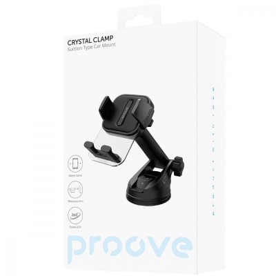 Автомобільний тримач Proove Crystal Clamp Suction Type Car Mount (CHCS00000001) Black