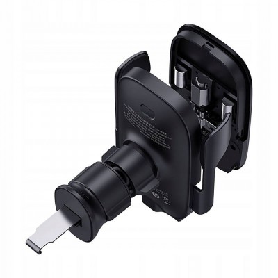 Автомобільний тримач З бездротовою зарядкою Baseus Milky Way Pro 15W (C40357000111-00) Black