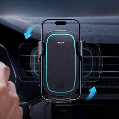 Автомобільний тримач З бездротовою зарядкою Baseus Milky Way Pro 15W (C40357000111-00) Black