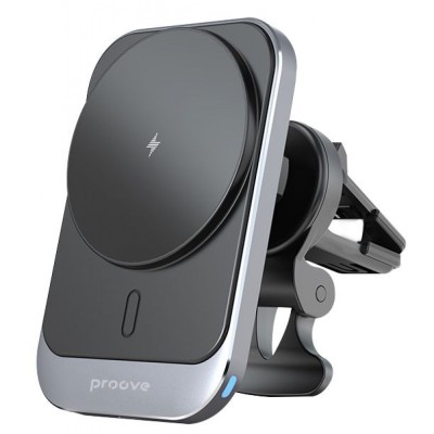 Автомобільний тримач З бездротовою зарядкою Proove Square Magnetic PRO 15W (WHSP15010004) Metal Gray Автомобільний тримач З бездротовою зарядкою Proove Square Magnetic PRO 15W (WHSP15010004) Metal Gray