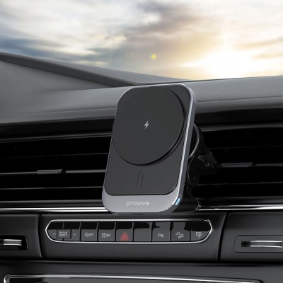 Автомобільний тримач З бездротовою зарядкою Proove Square Magnetic PRO 15W (WHSP15010004) Metal Gray Автомобільний тримач З бездротовою зарядкою Proove Square Magnetic PRO 15W (WHSP15010004) Metal Gray