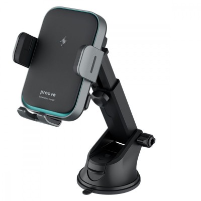 Автомобільний тримач З бездротовою зарядкою Proove Triple Clamp Pro 15W (WHTP15010004) Metal Gray