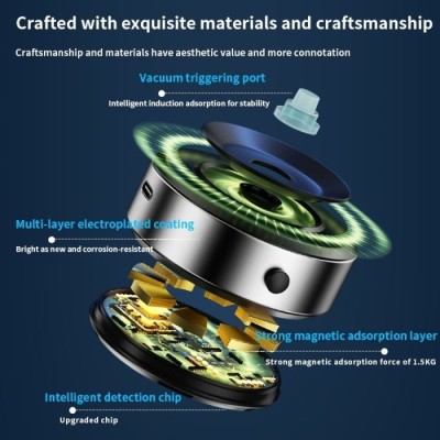 Автотримач X8 Vacuum Suction 65Kpa X8Q Magnetic чорний