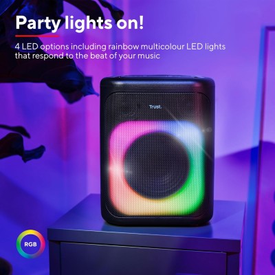 Портативна акустична система Trust Azura 50Вт, 1.0, ВТ 5.2, TWS, MP3, IPX4, RGB, Чорний Портативна акустична система Trust Azura 50Вт, 1.0, ВТ 5.2, TWS, MP3, IPX4, RGB, Чорний