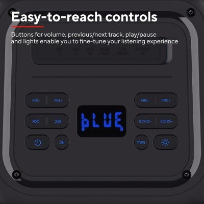 Портативна акустична система Trust Azura 50Вт, 1.0, ВТ 5.2, TWS, MP3, IPX4, RGB, Чорний Портативна акустична система Trust Azura 50Вт, 1.0, ВТ 5.2, TWS, MP3, IPX4, RGB, Чорний