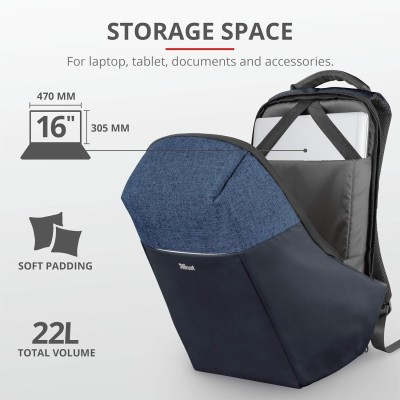 Рюкзак TRUST Nox Anti-theft 16" BLUE Рюкзак TRUST Nox Anti-theft 16" BLUE