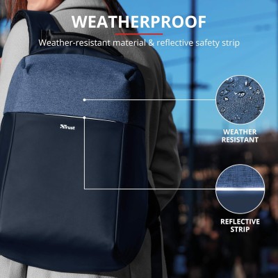 Рюкзак TRUST Nox Anti-theft 16" BLUE Рюкзак TRUST Nox Anti-theft 16" BLUE