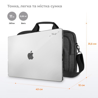 Сумка 2E CrossSquares 16", чорна (2E-CBN9198BK) Сумка 2E CrossSquares 16", чорна (2E-CBN9198BK)