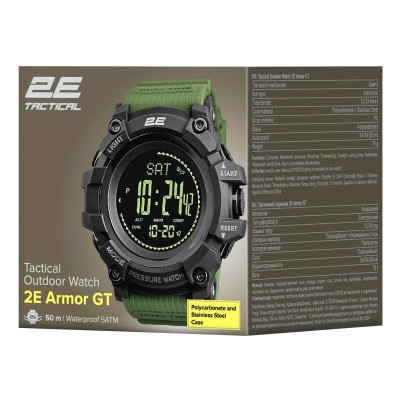 Тактичний годинник 2E Armor GT Army Green з компасом та крокоміром (2E-TCW20ARGN) Тактичний годинник 2E Armor GT Army Green з компасом та крокоміром (2E-TCW20ARGN)
