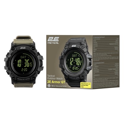 Тактичний годинник 2E Armor GT Army Green з компасом та крокоміром (2E-TCW20ARGN) Тактичний годинник 2E Armor GT Army Green з компасом та крокоміром (2E-TCW20ARGN)