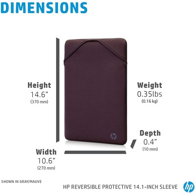 Чохол для ноутбука HP, Reversible Protective, 15", неопрен, сірий/ліловий (2F1W8AA) Чохол для ноутбука HP, Reversible Protective, 15", неопрен, сірий/ліловий (2F1W8AA)