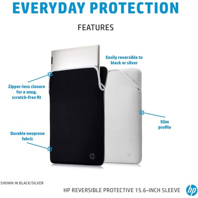 Чохол для ноутбука HP, Reversible Protective, 15", неопрен, чорний/сірий (2F2K5AA) Чохол для ноутбука HP, Reversible Protective, 15", неопрен, чорний/сірий (2F2K5AA)