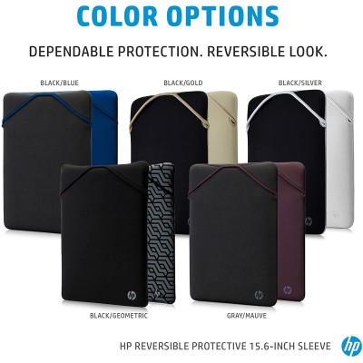 Чохол для ноутбука HP, Reversible Protective, 15", неопрен, чорний/сірий (2F2K5AA) Чохол для ноутбука HP, Reversible Protective, 15", неопрен, чорний/сірий (2F2K5AA)