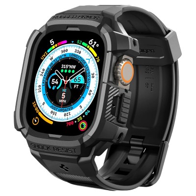 Чохол та ремінець 2в1 Spigen для Apple Watch Ultra 49mm, Rugged Armor Pro, Black (ACS05460) Чохол та ремінець 2в1 Spigen для Apple Watch Ultra 49mm, Rugged Armor Pro, Black (ACS05460)