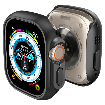 Чохол-накладка Spigen для Apple Watch Ultra (49mm), Thin Fit, Black (ACS05458) Чохол-накладка Spigen для Apple Watch Ultra (49mm), Thin Fit, Black (ACS05458)