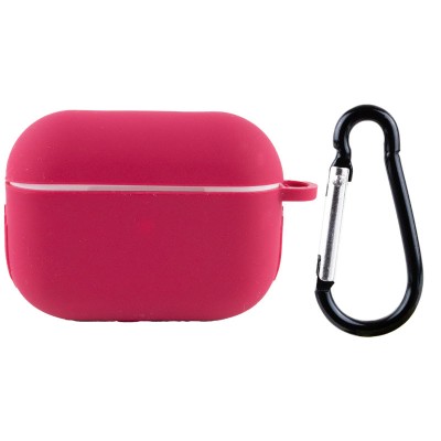 Силиконовый футляр New с карабином для наушников Airpods Pro Красный / Rose Red Силиконовый футляр New с карабином для наушников Airpods Pro Красный / Rose Red