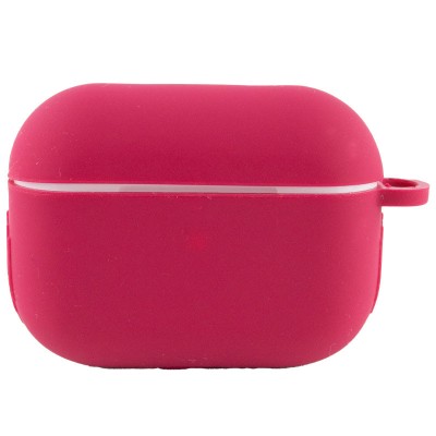 Силиконовый футляр New с карабином для наушников Airpods Pro Красный / Rose Red Силиконовый футляр New с карабином для наушников Airpods Pro Красный / Rose Red