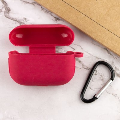 Силиконовый футляр New с карабином для наушников Airpods Pro Красный / Rose Red Силиконовый футляр New с карабином для наушников Airpods Pro Красный / Rose Red