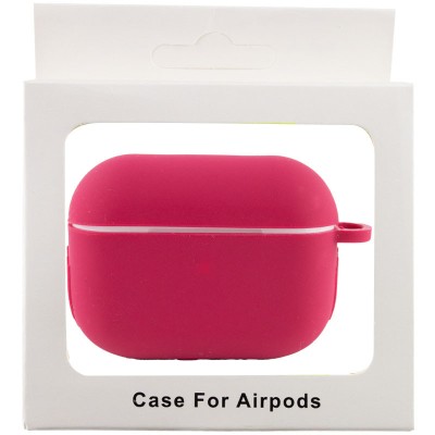 Силиконовый футляр New с карабином для наушников Airpods Pro Красный / Rose Red Силиконовый футляр New с карабином для наушников Airpods Pro Красный / Rose Red