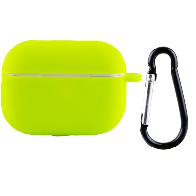 Силиконовый футляр New с карабином для наушников Airpods Pro Салатовый / Neon green Силиконовый футляр New с карабином для наушников Airpods Pro Салатовый / Neon green