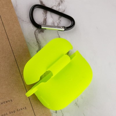 Силиконовый футляр New с карабином для наушников Airpods Pro Салатовый / Neon green Силиконовый футляр New с карабином для наушников Airpods Pro Салатовый / Neon green