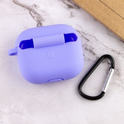 Силіконовий футляр для навушників AirPods 3 Бузковий / Dasheen