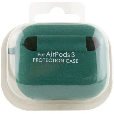 Силіконовий футляр з мікрофіброю для навушників Airpods 3 Зелений / Pine Needle