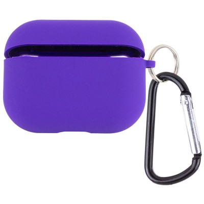 Силіконовий футляр з мікрофіброю для навушників Airpods 4 Фіолетовий / Ultra Violet