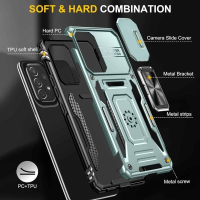 Ударопрочный чехол Camshield Army Ring для Samsung Galaxy A53 5G Зеленый / Light Green Ударопрочный чехол Camshield Army Ring для Samsung Galaxy A53 5G Зеленый / Light Green