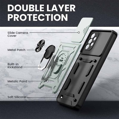 Ударопрочный чехол Camshield Serge Ring for Magnet для Samsung Galaxy A72 4G / A72 5G Зеленый Ударопрочный чехол Camshield Serge Ring for Magnet для Samsung Galaxy A72 4G / A72 5G Зеленый