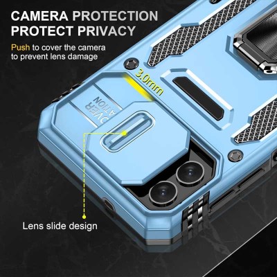 Ударостійкий чохол Camshield Army Ring для Samsung Galaxy A06 Блакитний / Light Blue