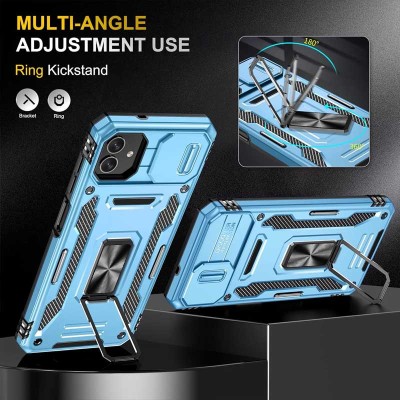 Ударостійкий чохол Camshield Army Ring для Samsung Galaxy A06 Блакитний / Light Blue