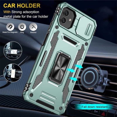 Ударостійкий чохол Camshield Army Ring для Samsung Galaxy A06 Зелений / Light Green