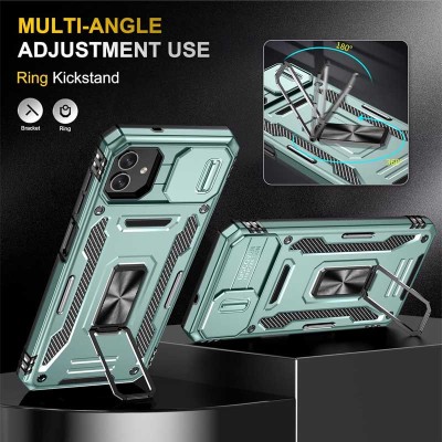 Ударостійкий чохол Camshield Army Ring для Samsung Galaxy A06 Зелений / Light Green