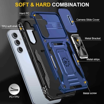 Ударостійкий чохол Camshield Army Ring для Samsung Galaxy S24 FE Синій / Navy Ударостійкий чохол Camshield Army Ring для Samsung Galaxy S24 FE Синій / Navy