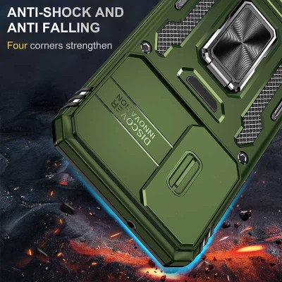Ударостійкий чохол Camshield Army Ring для Samsung Galaxy S24+ Оливковий / Army Green Ударостійкий чохол Camshield Army Ring для Samsung Galaxy S24+ Оливковий / Army Green