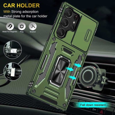 Ударостійкий чохол Camshield Army Ring для Samsung Galaxy S25 Ultra Оливковий / Army Green
