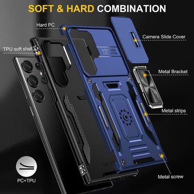 Ударостійкий чохол Camshield Army Ring для Samsung Galaxy S25 Ultra Синій / Navy Ударостійкий чохол Camshield Army Ring для Samsung Galaxy S25 Ultra Синій / Navy
