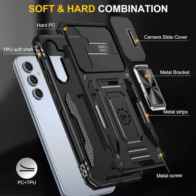 Ударостійкий чохол Camshield Army Ring для Samsung Galaxy S25+ / S24+ Чорний / Black Ударостійкий чохол Camshield Army Ring для Samsung Galaxy S25+ / S24+ Чорний / Black