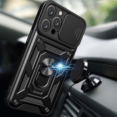 Ударостійкий чохол Camshield Serge Ring для Apple iPhone 13 Pro (6.1") Чорний