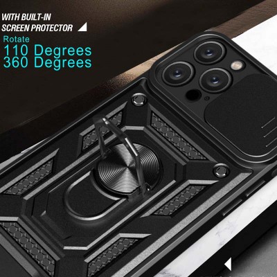 Ударостійкий чохол Camshield Serge Ring для Apple iPhone 13 Pro (6.1") Чорний