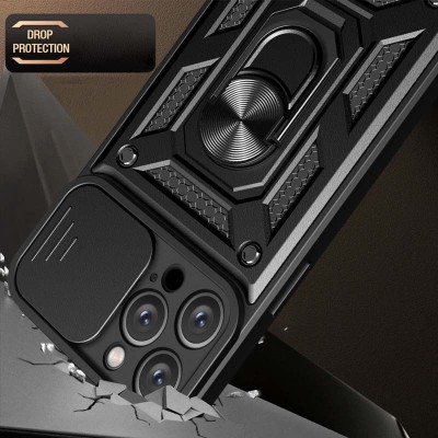 Ударостійкий чохол Camshield Serge Ring для Apple iPhone 13 Pro (6.1") Чорний