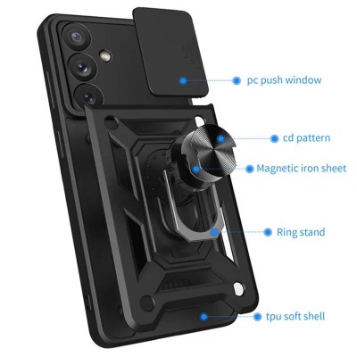 Ударостійкий чохол Camshield Serge Ring для Samsung Galaxy S24+ Чорний