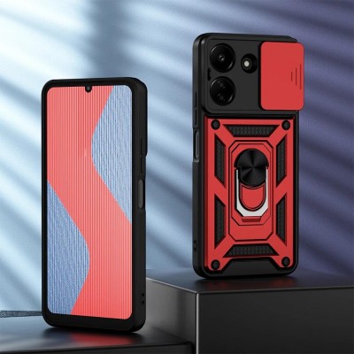 Ударостійкий чохол Camshield Serge Ring для Xiaomi Redmi 13C / Poco C65 Червоний Ударостійкий чохол Camshield Serge Ring для Xiaomi Redmi 13C / Poco C65 Червоний