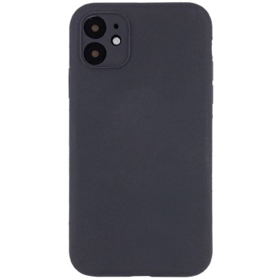 Чехол Silicone Case Full Camera Protective (AA) NO LOGO для Apple iPhone 12 (6.1") Серый / Dark Gray