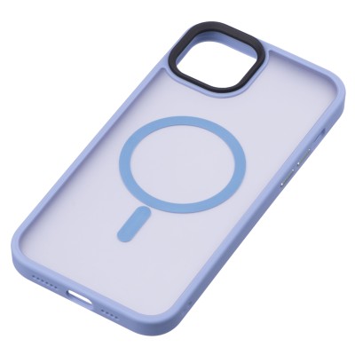 Чохол 2Е Basic для iPhone 15 Plus, Soft Touch MagSafe Cover, синій світлий (2E-IPH-15PRM-OCLS-BL)
