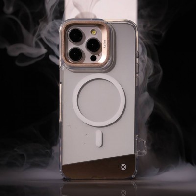 Чохол Kajsa Aluminium Shield with Magnetic Ring iPhone 16 light gold